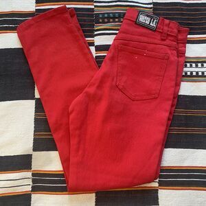 Vintage 80’s Watch L.A. Red High Rise Straight Denim Jeans. Size 26/29.